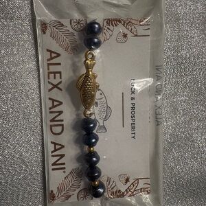 Alex and Ani Pearl and Fish Stretch Bracelet